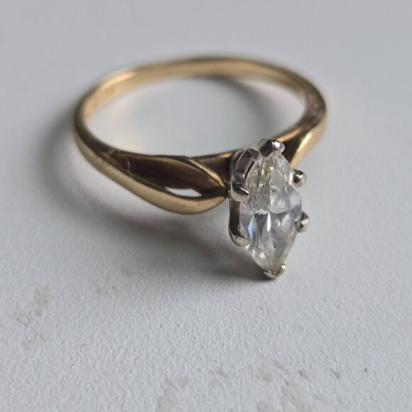 FREE SHIPPING Vintage 14k gold Real Diamonds 💎 ring bundle set of 2 - Picture 6 of 10